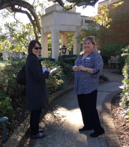 Sara Tantillo (left) talks with Kim Pomar (right) about Cummer Gardens.